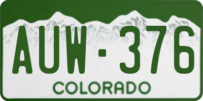 CO license plate AUW376