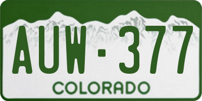 CO license plate AUW377