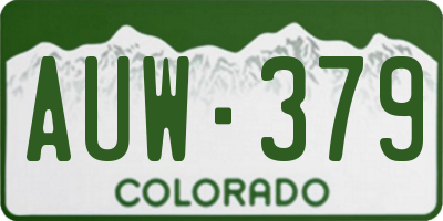 CO license plate AUW379