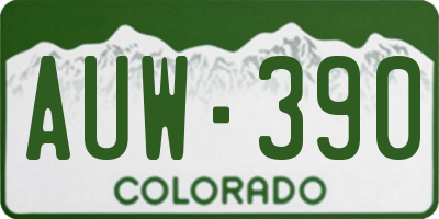 CO license plate AUW390