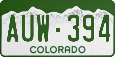 CO license plate AUW394