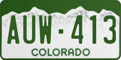 CO license plate AUW413