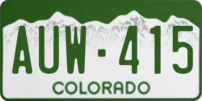 CO license plate AUW415