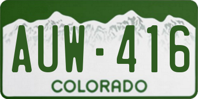 CO license plate AUW416