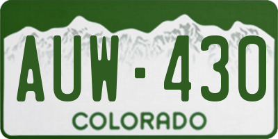 CO license plate AUW430
