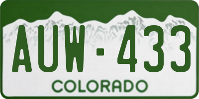 CO license plate AUW433