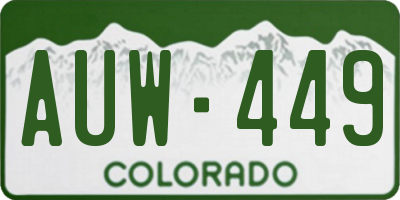 CO license plate AUW449