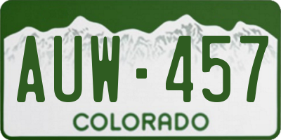 CO license plate AUW457
