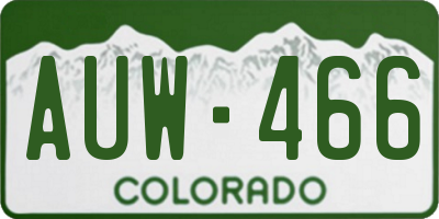 CO license plate AUW466