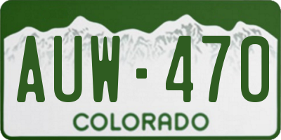 CO license plate AUW470