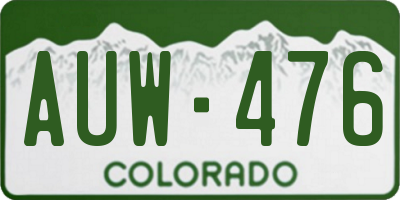 CO license plate AUW476