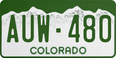 CO license plate AUW480