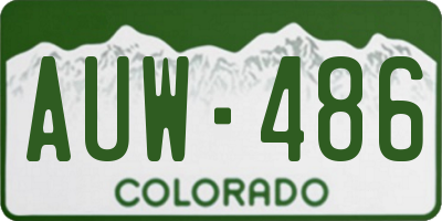 CO license plate AUW486