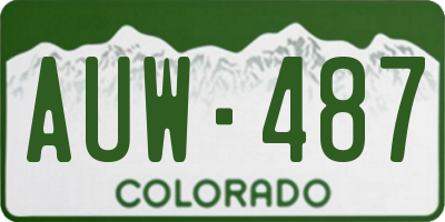 CO license plate AUW487