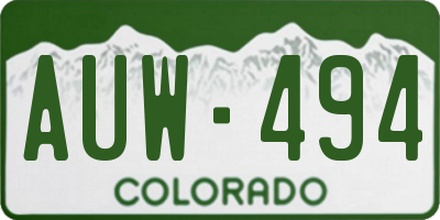 CO license plate AUW494