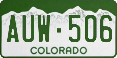 CO license plate AUW506