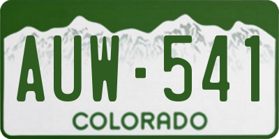 CO license plate AUW541