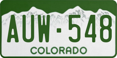 CO license plate AUW548