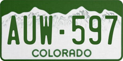 CO license plate AUW597