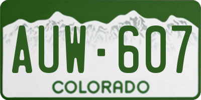 CO license plate AUW607