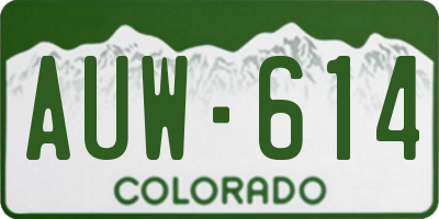 CO license plate AUW614