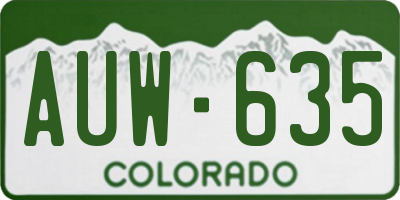 CO license plate AUW635