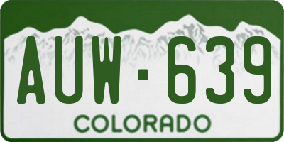 CO license plate AUW639