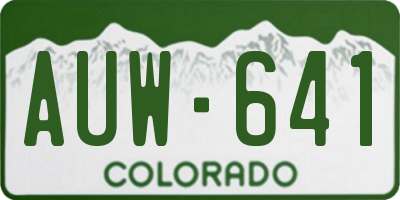 CO license plate AUW641