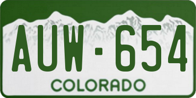 CO license plate AUW654
