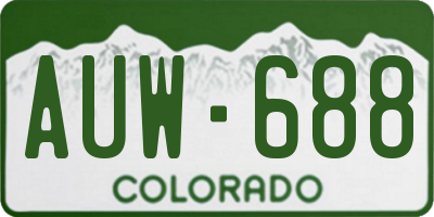 CO license plate AUW688