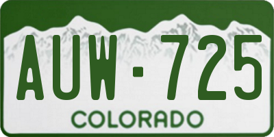 CO license plate AUW725
