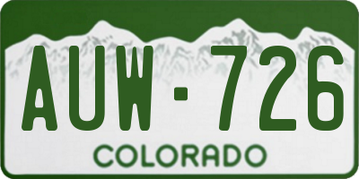 CO license plate AUW726