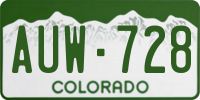 CO license plate AUW728