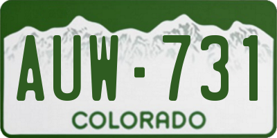 CO license plate AUW731