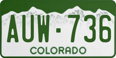 CO license plate AUW736