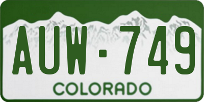 CO license plate AUW749