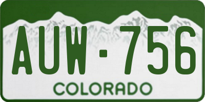 CO license plate AUW756