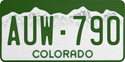 CO license plate AUW790