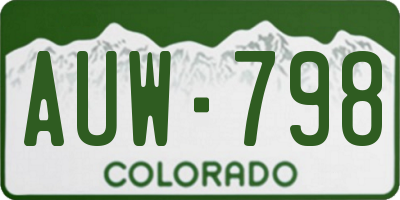 CO license plate AUW798