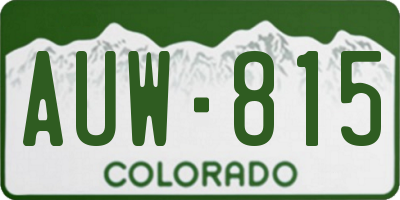 CO license plate AUW815