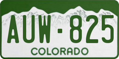 CO license plate AUW825