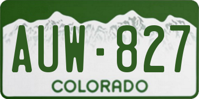CO license plate AUW827