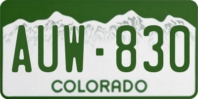 CO license plate AUW830