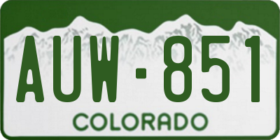 CO license plate AUW851