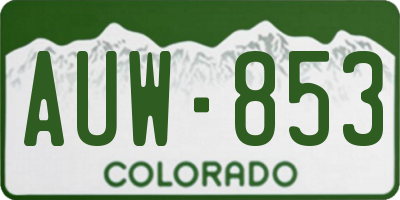 CO license plate AUW853