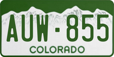 CO license plate AUW855