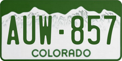 CO license plate AUW857