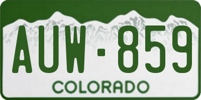 CO license plate AUW859