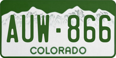 CO license plate AUW866