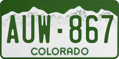 CO license plate AUW867